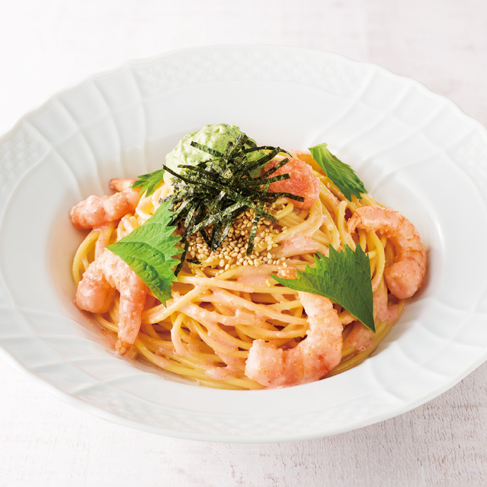 海老とたらこの和風パスタ ～大葉マスカルポーネ～