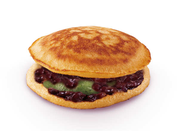 もっちり桜どら焼き桜餡のよもぎ大福入り