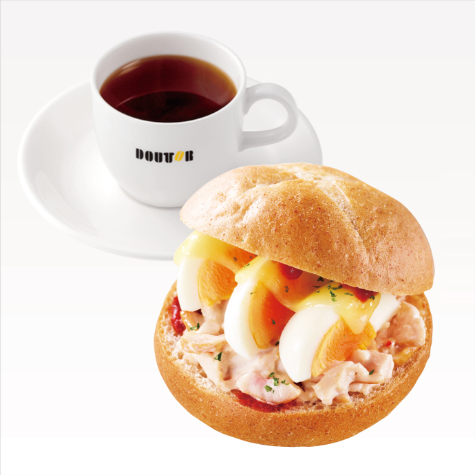 モーニング セットb スモークチキンとタマゴ モーニング セット メニュー ドトールコーヒーショップ